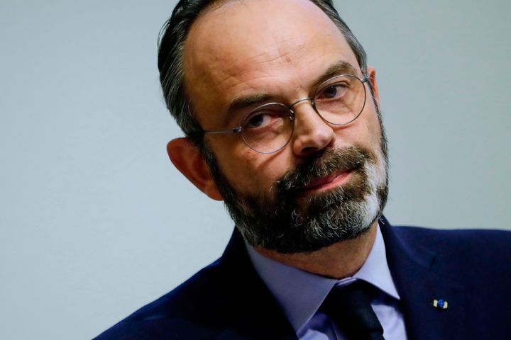 French Prime Minister Edouard Philippe delivers a speech to announce new measures to limit the spread of COVID-19, the new coronavirus, on March 14, 2020, in Paris. 