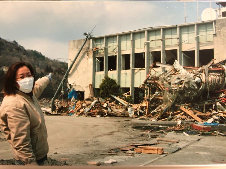 2011年3月、津波に襲われた大槌町役場の庁舎。町長含む職員40人が死亡した。役場庁舎は解体された。