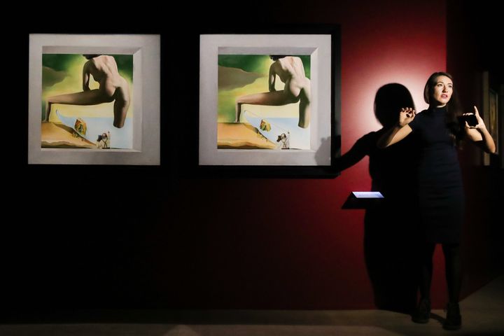  Dali Lifting the Skin of the Mediterranean Sea to Show Gala the Birth of Venus. Stereoscopic Work, a 1978 painting, 