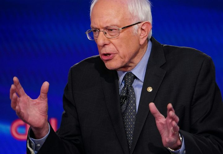 Sanders said during the debate that the national crisis over a pandemic is an appropriate time to discuss long-term reforms to the U.S. health care system.