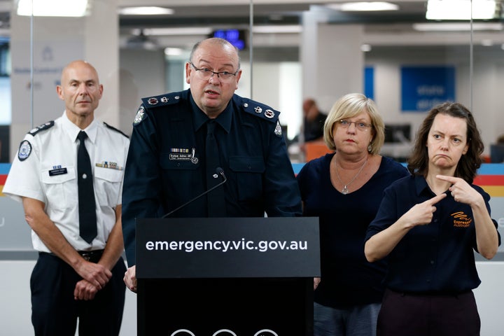 Victoria Police Chief Commissioner Graham Ashton speaks to the media at the State Control Centre on March 16, 2020 in Melbourne, Australia. Victorian cultural spaces will close temporarily to the public from today as a precautionary measure in response to the ongoing coronavirus pandemic. The Victorian Premier Daniel Andrews has also announced a State of Emergency would come into effect at midday, giving the Chief Health Officer powers to enforce 14-day isolation requirements for all travellers entering Australia and cancel mass gatherings of more than 500 people.