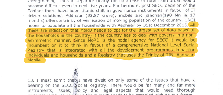 Manoranjan Kumar, then-Economic Advisor of the Ministry of Rural Development, said in his detailed note that all households will be part of the social registry.