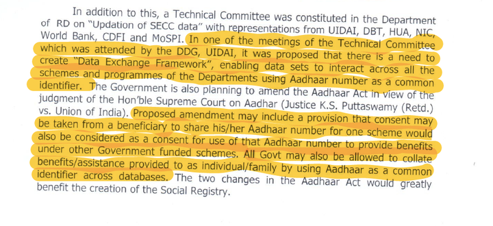 Inter-ministerial committee asks for Aadhaar rule amendments