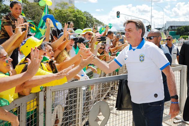 Jair Bolsonaro, ici à Brasilia lors d'un rassemblement de ses supporters, le 15 mars