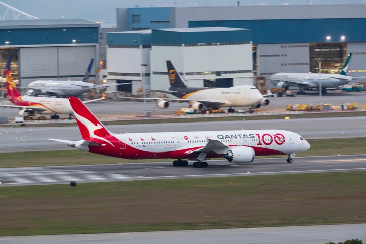 Qantas grounds most international flights. (Photo by May James/SOPA Images/LightRocket via Getty Images)