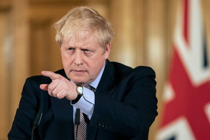 Prime Minister Boris Johnson gives a press conference about the ongoing situation with the coronavirus pandemic at 10 Downing Street in London.