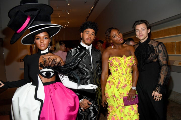 Janelle Monae, Lewis Hamilton, Serena Williams and Harry Styles attend last year's Met Gala Celebrating Camp.