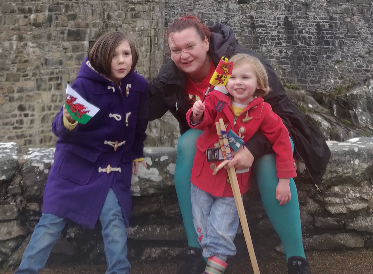 Laura Jackson with her two children