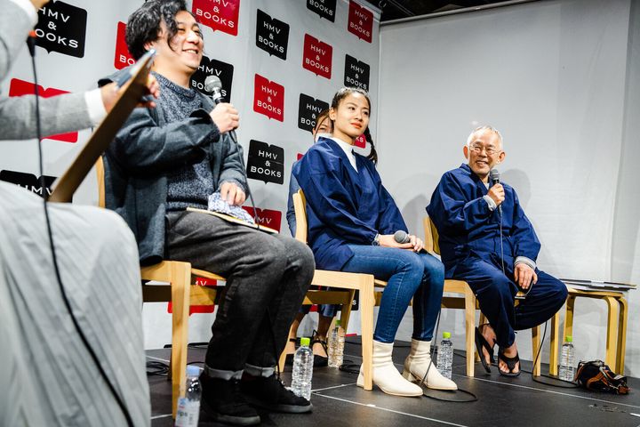 （左から）トークショーに登壇した映画監督の中川龍太郎さん、Kanyadaさん、鈴木さん