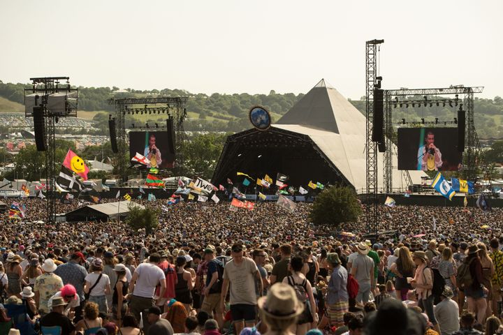 Glastonbury's iconic Pyramid stage photographed in 2019