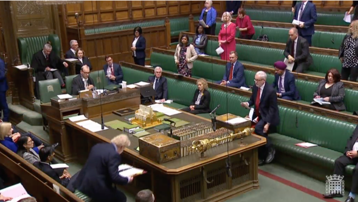 MPs sit apart during PMQs in a bid to stop the potential spread of coronavirus