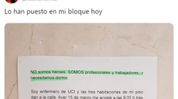 El aviso de un enfermero a sus vecinos tras la práctica más habitual en esta crisis del