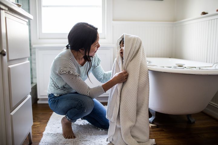 "Yes, we're stuck at home for God knows how long, but at least you look adorable in this towel."