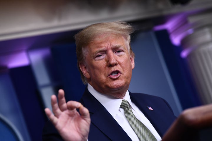 US President Donald Trump speaks during the daily press briefing on the Coronavirus pandemic situation at the White House on March 17, 2020 in Washington, DC. 