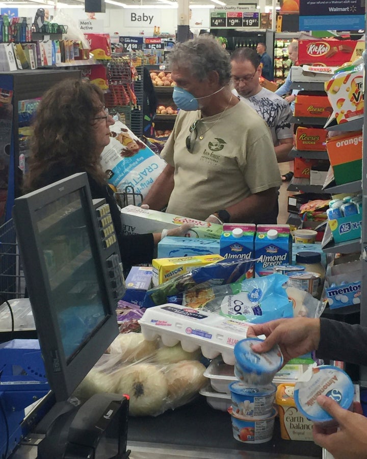 Shoppers stocking up on groceries in a Walmart in Coconut Creek, Florida, last week. 