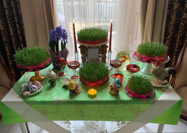 Every Sofreh Haft-Sin looks different, but they must all carry seven symbols per Nowruz tradition.