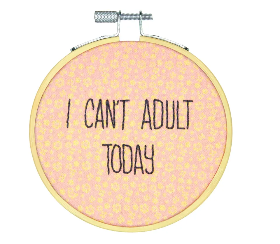 I Cant Adult Today. Cross Stitch Beginner Kit. Cross Stitch Kit