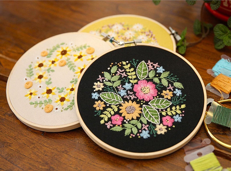 stamped embroidery kits for beginners