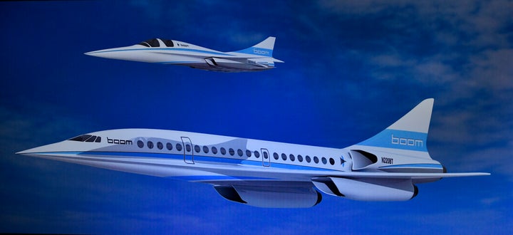 Artist renderings of the startup Boom Technology's design for the XB-1 Supersonic Demonstrator jet. 