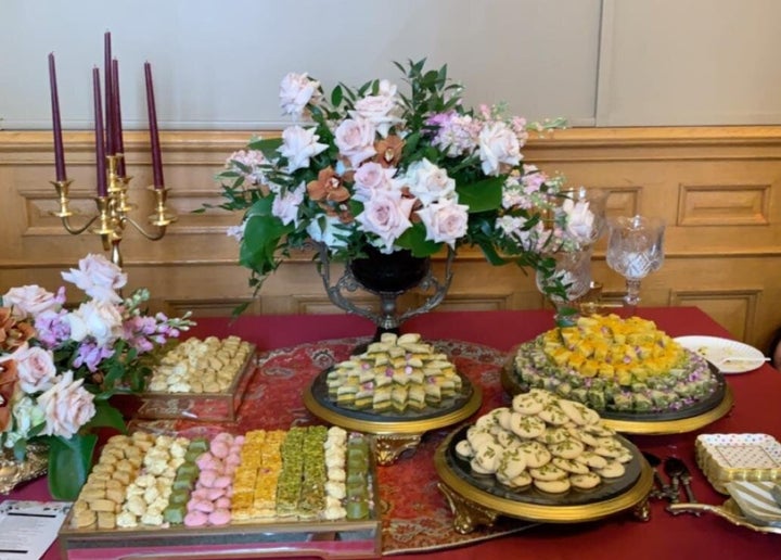 Iranian pastries laid out for a Nowruz celebration.