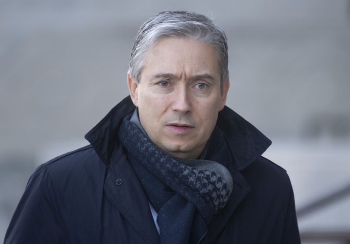 Foreign Affairs Minister Francois-Philippe Champagne walks in downtown Ottawa on March 11, 2020. 