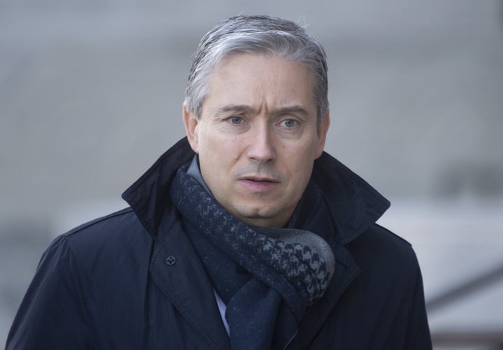 Foreign Affairs Minister Francois-Philippe Champagne walks in downtown Ottawa on March 11, 2020.