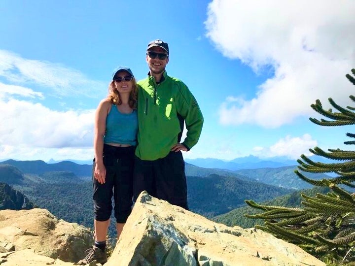 Nicole Bayes-Fleming is shown with her boyfriend, Luke Carroll, on a backpacking trip in South America.