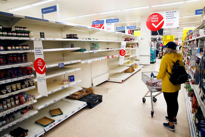 After spates of panic-buying cleared supermarket shelves of items like toilet paper and cleaning products, stores across the U.K. have introduced limits on purchases during the COVID-19 pandemic. Some have also created special time slots for the elderly and other shoppers vulnerable to the new coronavirus.