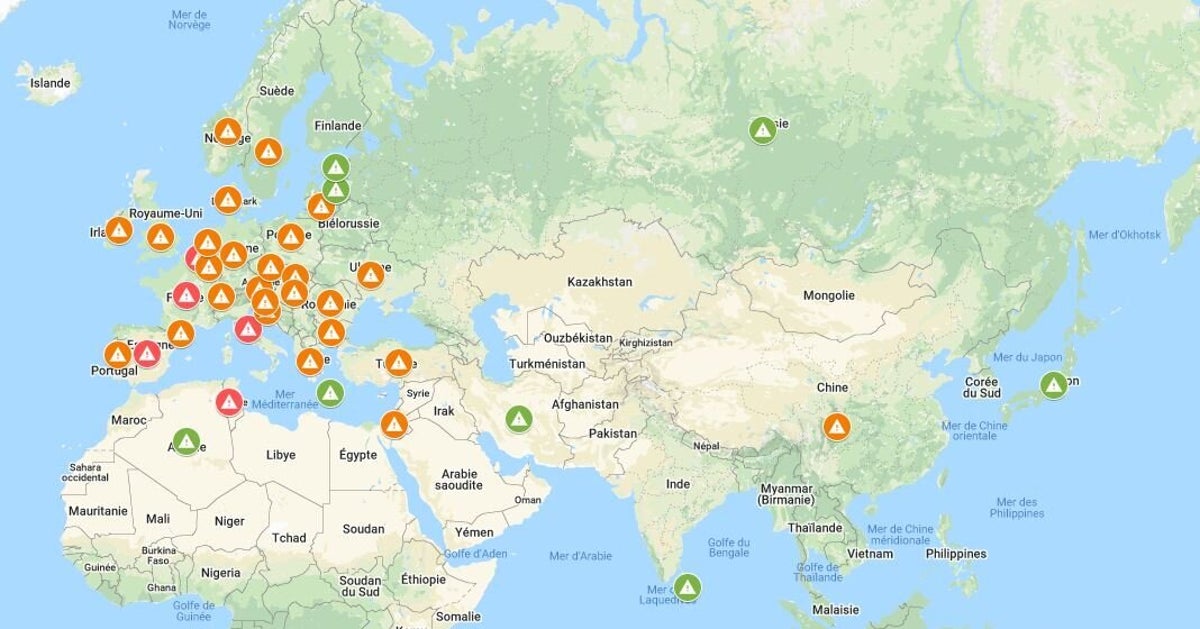 Coronavirus La Carte Des Pays Confines Le Huffpost