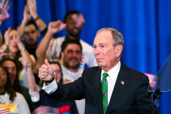 Former Democratic presidential candidate Mike Bloomberg in March as he announces the suspension of his campaign and his endorsement of former Vice President Joe Biden.