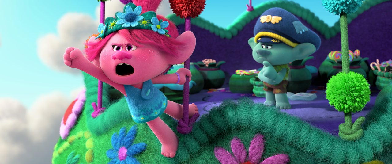 Characters voiced by Anna Kendrick and Justin Timberlake in "Trolls World Tour."