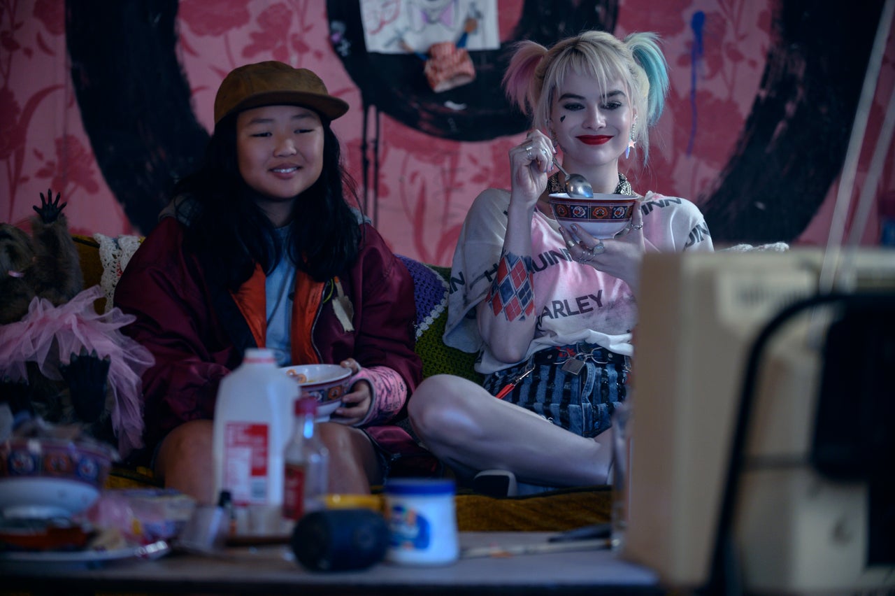 Ella Jay Basco, left, and Margot Robbie in "Birds of Prey."