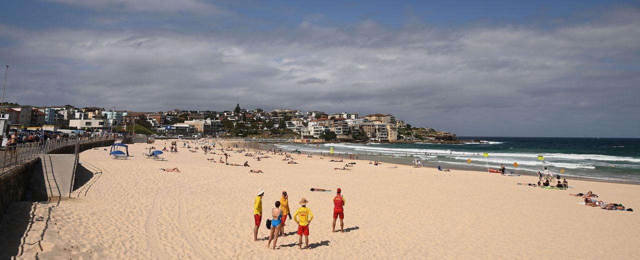 Lifeguards were forced to ask people to leave the beach on Saturday. 