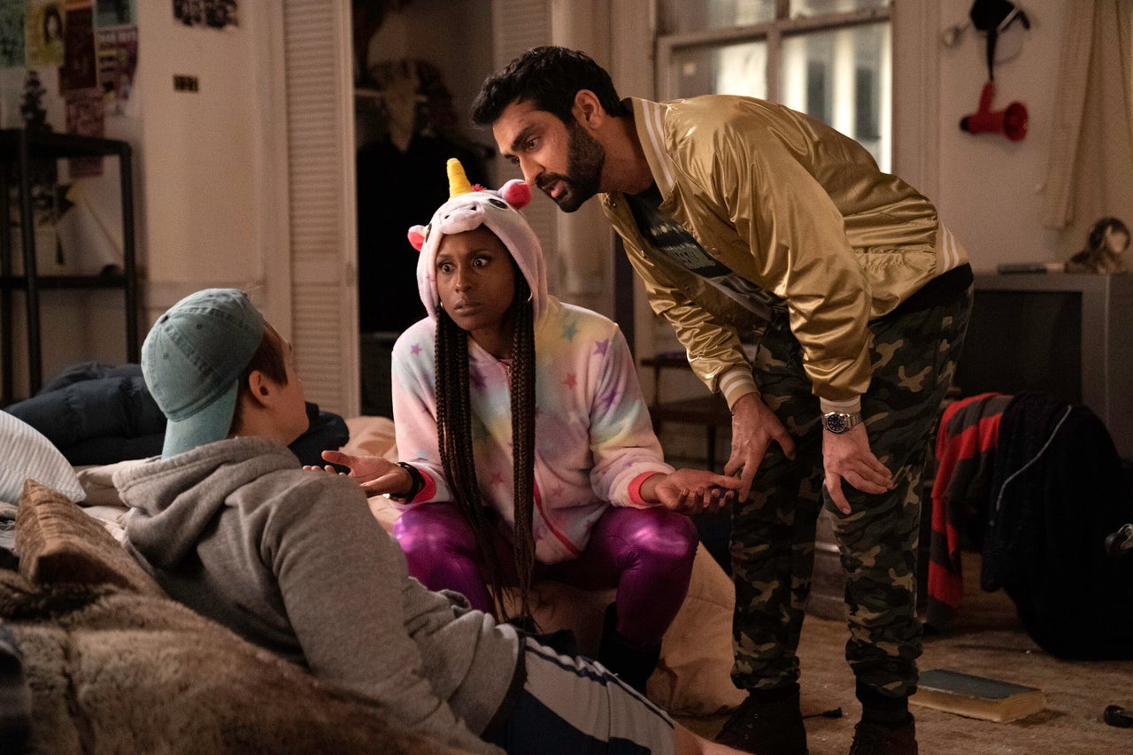 Issa Rae, left, and Kumail Nanjiani in "The Lovebirds."