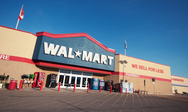 In this file photo, the front and parking lot of a Walmart is seen is Mississauga, Ont., Oct. 9, 2011: