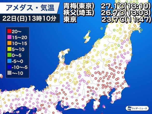 本州で今季初の夏日 東京でも今年最高気温23 7 観測 ハフポスト