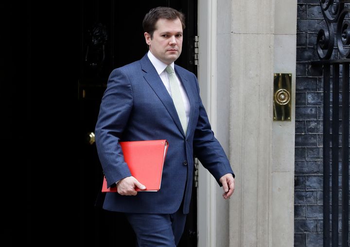 Housing secretary Robert Jenrick leaves Downing Street after a meeting in London