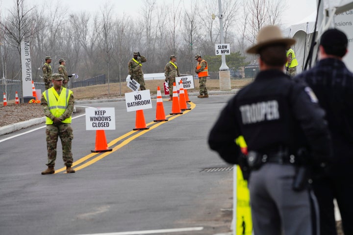 Photo by: zz/John Nacion/STAR MAX/IPx 2020 3/20/20 A new coronavirus testing site on Staten Island, New York City. The state-