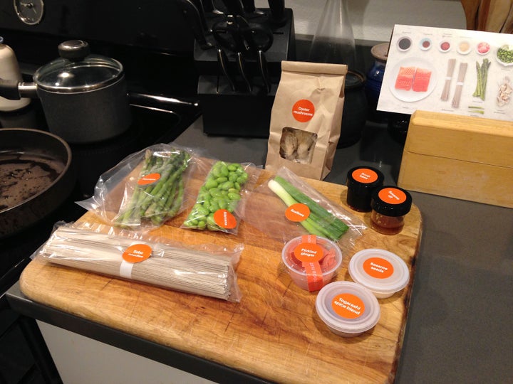 Meal kits offer pre-packaged and portioned ingredients.