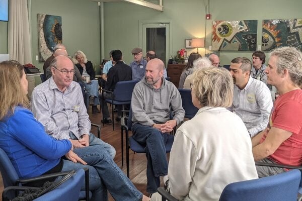 People gather at the Austin Humanist Community in Texas.