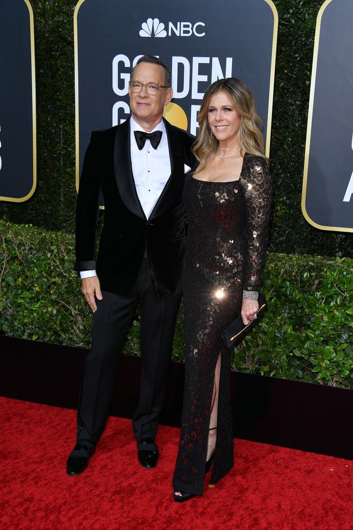 Tom Hanks and Rita Wilson at the Golden Globes in January