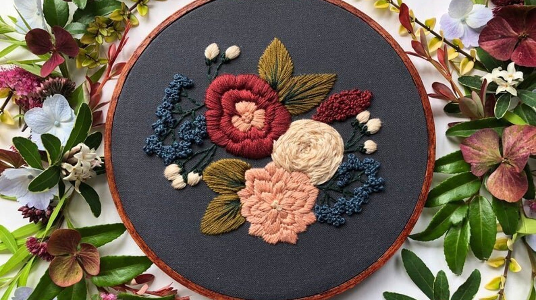 Floral Embroidery Kit, Spring Hand Embroidery for Beginners, Easy Flowers  Embroidery, Embroidery, DIY Craft Kit, Embroidery Kit With Pattern 