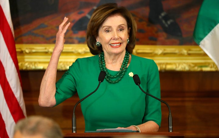 Nancy Pelosi, speaker of the United States House of Representatives, during the Speaker's luncheon on Capitol Hill.