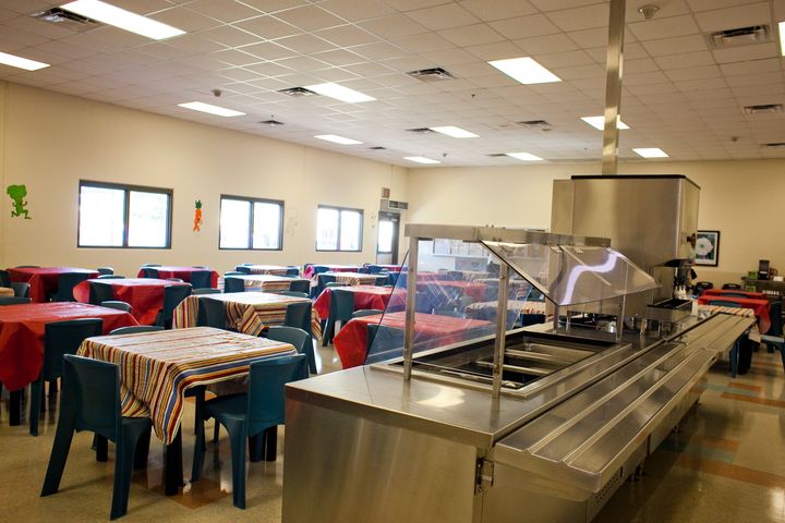 The dining area at the Karnes County Residential Center.