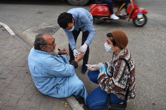 Ato de solidariedade da população mais vulnerável em Cairo, no