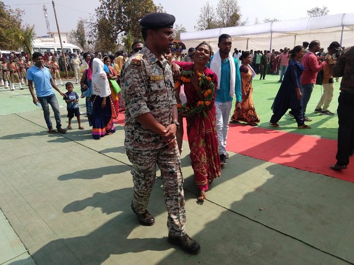 Grieving family members of one of the policemen who was killed in Maoist encounter in Chhattisgarh's Sukma district on Saturday 