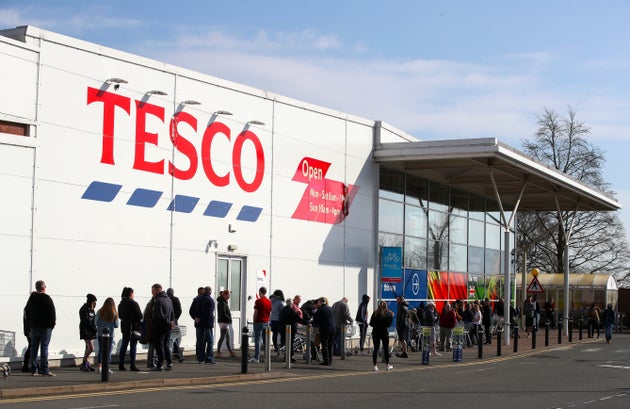 People have been queuing outside supermarkets amid ongoing panic. 