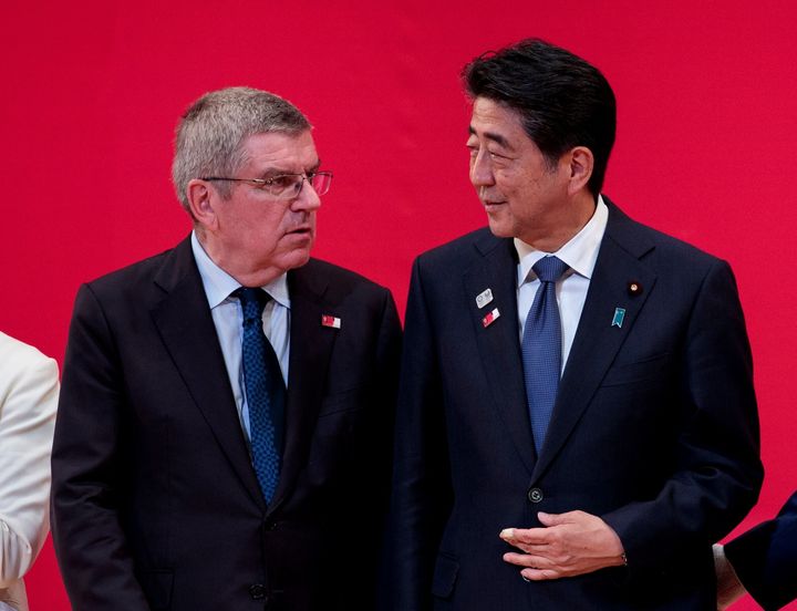 IOCのバッハ会長と安倍首相（2019年7月）