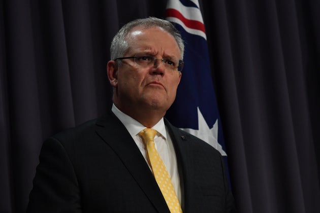 Prime Minister Scott Morrison during a press conference in the Blue Room at Parliament House on March 24, 2020 in Canberra, Australia. There are now 2146 confirmed cases of COVID-19 in Australia and the death toll now stands at eight.