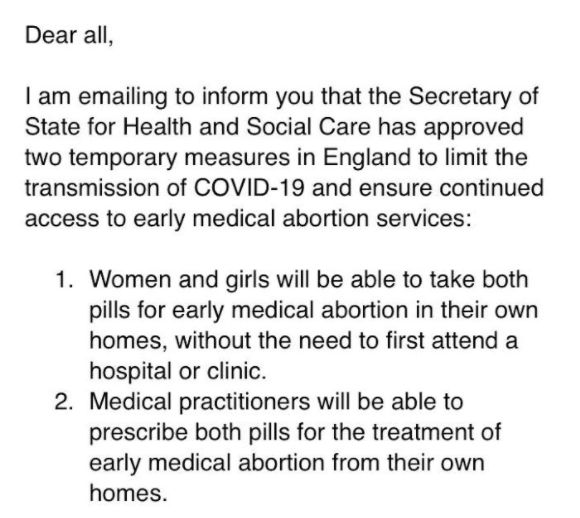 The email from DHSC on Monday night.